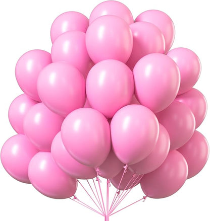 PartyWoo Pink Balloons 100pcs Matte Latex Helium Balloons 12 Inch | Girl Baby by PartyWoo