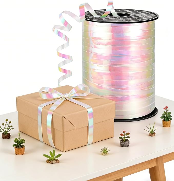 500 Yards Silver Laser Curling Ribbon 5mm Shiny Metallic Balloon String Curly - Image 5