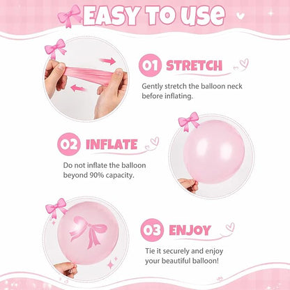 Pink Bow Balloons Kit, Coquette Party Decorations - Image 6