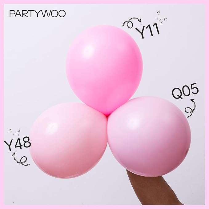 PartyWoo Pink and White Balloons, Party Decorations - Image 3