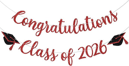 Congratulations Class of 2026 Banner, Congrats Grad Party Decor, 2026 by Yotawebery