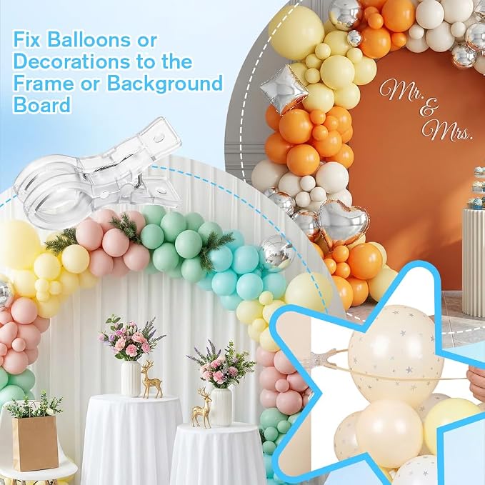 10 Pack Balloon Arch Clips 3.5 Inch Clear Spring Clamps - Image 4