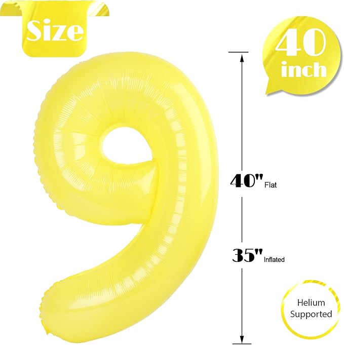 Yellow 9 Balloon - Image 5