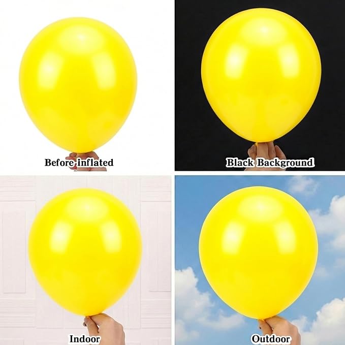 RUBFAC Yellow Balloons Different Sizes Light Yellow Balloon Arch Kit 154pcs | - Image 3