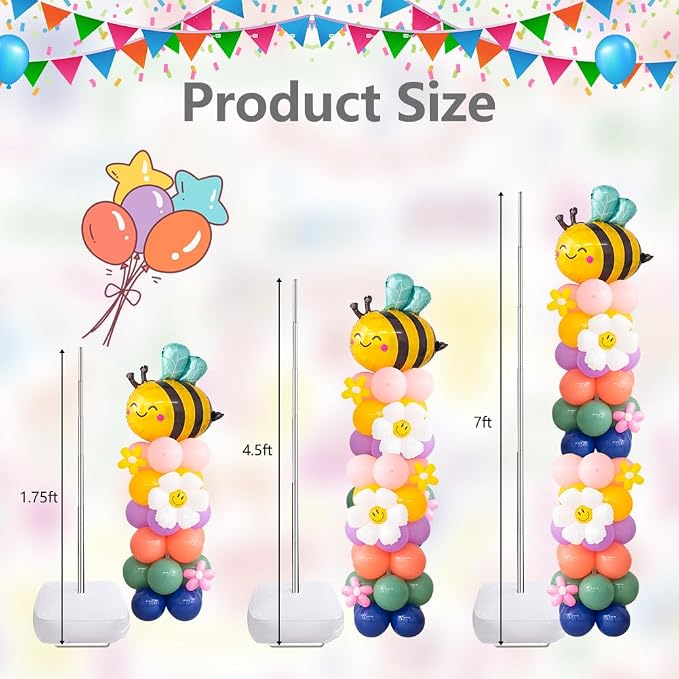 Balloon Column Stand Kit Set of 8, 7 Feet Height Adjustable Balloon Tower Pillar - Image 3