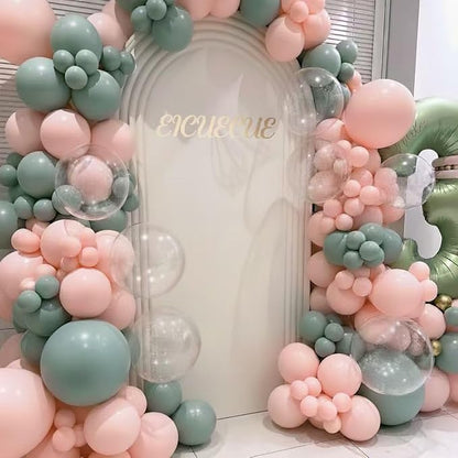 Pink and Green Balloons Garland Arch Kit 154Pcs - Image 6