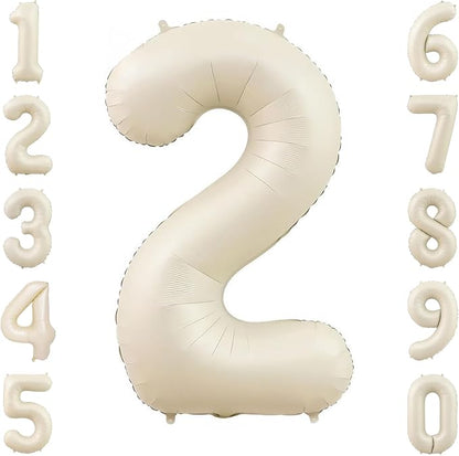 Cream Number 2 Balloon 40 Inch, Foil Numeral by Unknown