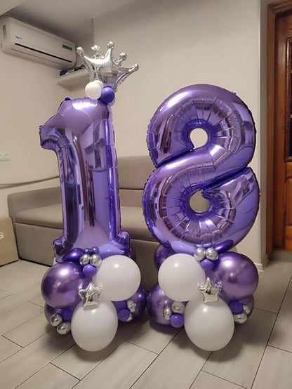 18 Balloon Number 40 Inch Purple Balloons - Image 2