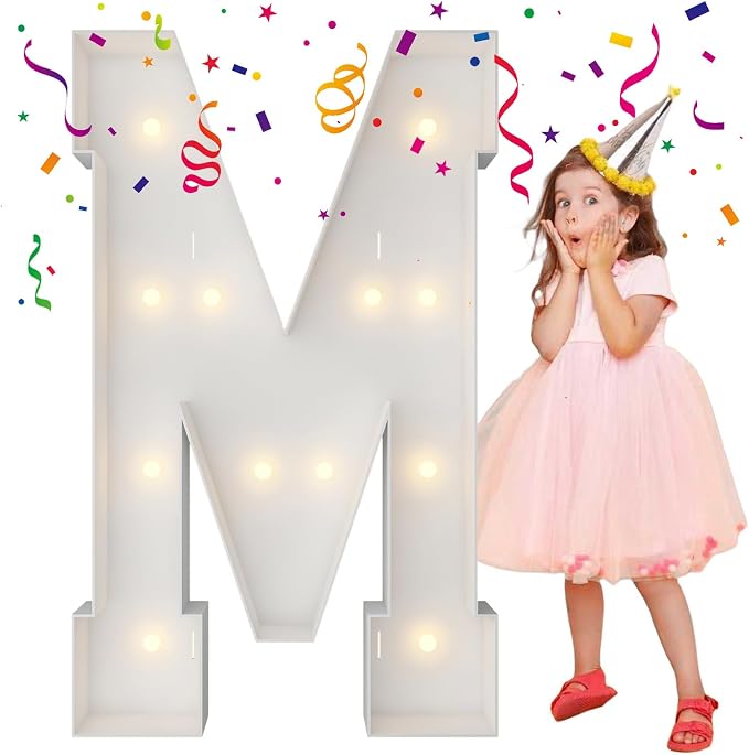 4FT Marquee Light Up Letters, Large Marquee Letters, Big Letter by MerryMosaics