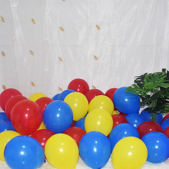 300 Pack Blue Red and Yellow Balloons - Image 3
