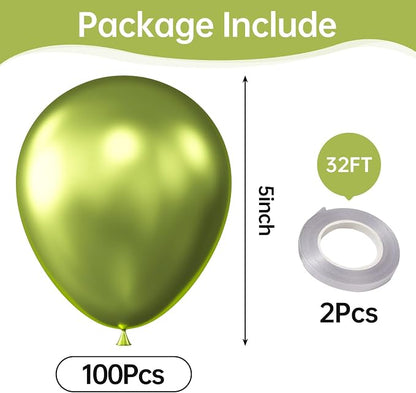 Metallic Lime Green Balloons, Birthday Decoration, Wedding Party, Baby Shower - Image 2