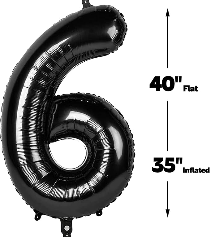 40 Inch Black Mylar Foil Number 26 Birthday Balloon, 26 Boy Girl Party - Image 3