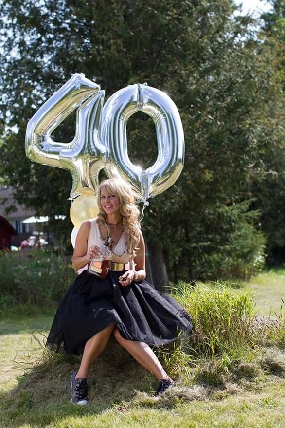 Number Balloons 14 Balloon 40 inch Silver - Image 3