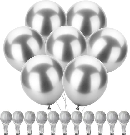 Mr. Pen- Metallic Balloons, 12 Inch, 54 Pack | Latex Metallic Silver Balloons by MrPen