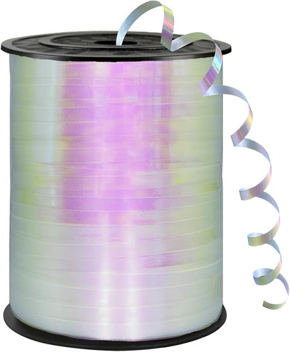 500 Yards Iridescent White Ribbons Curling Ribbon, 1/5" Holographic Curly by Unknown