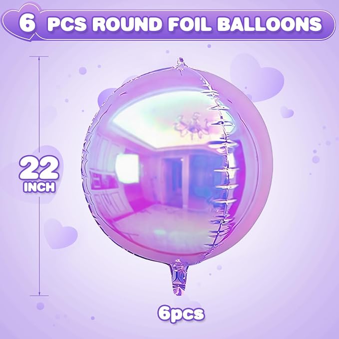 6Pcs Iridescent Purple Balloons - Image 2