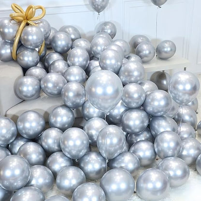 400 Pack Silver Balloons 5 Inch Metallic Chrome Silver Latex Small Balloon - Image 3