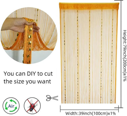 ave split 100cmX200cm Decorative Door String Curtain Beads Wall Panel Fringe - Image 2