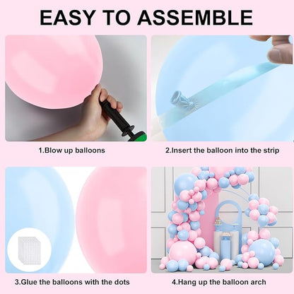 YMSZ Pink and Blue Balloons Garland Arch Kit, - Image 3