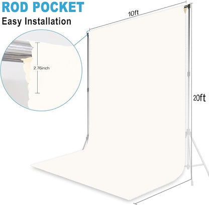 Ivory Photography Backdrop for Photoshoot, 10X20 FT | Versatile Studio Photo - Image 7