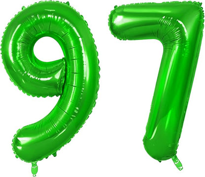 Number 97 Balloons for 97th Birthday Party Decorations, 0-100 Large No.97 by Joycard
