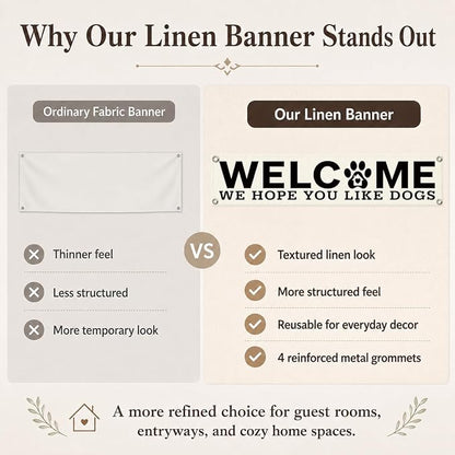 Welcome Hanging Banner, Dog Wall Decor Banner, Rustic Welcome Sign - Image 4