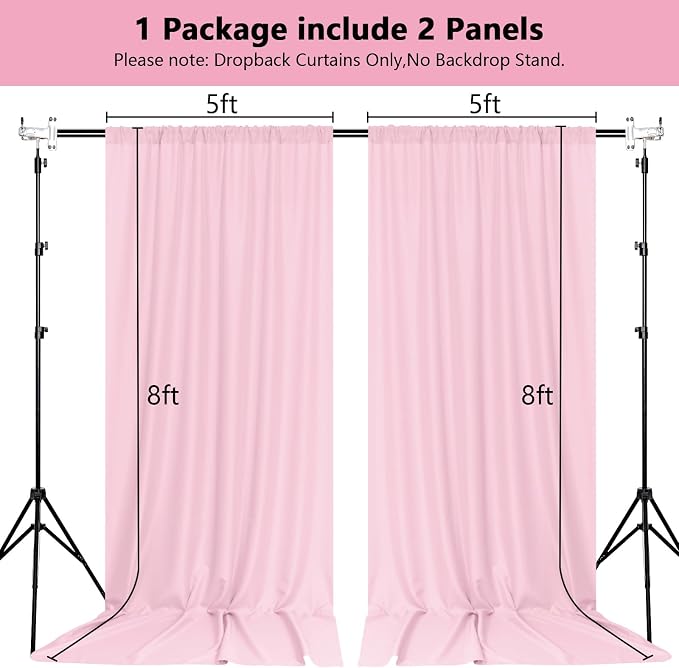 Pink Backdrop Curtain for Parties Valentine's Day Pink Photo Curtains - Image 2