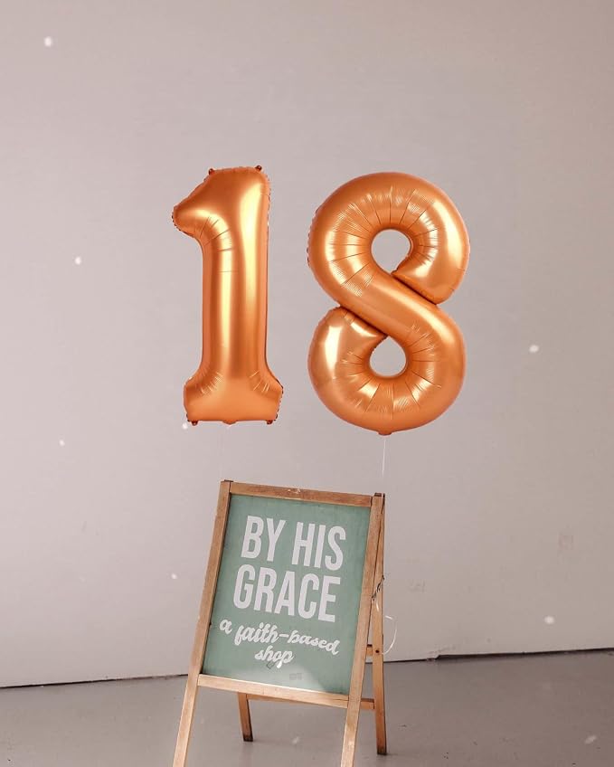 6 Balloon - Orange Birthday Number Balloons, 40 Inch Decorations Men Women | - Image 9