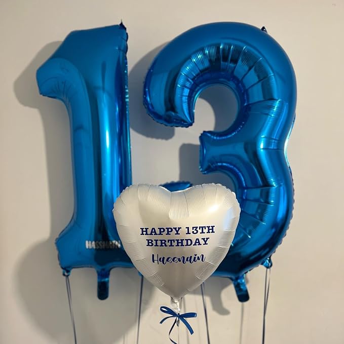 1 Balloon Numbers Birthday Decorations, 40In Dark Blue Balloons - Image 4