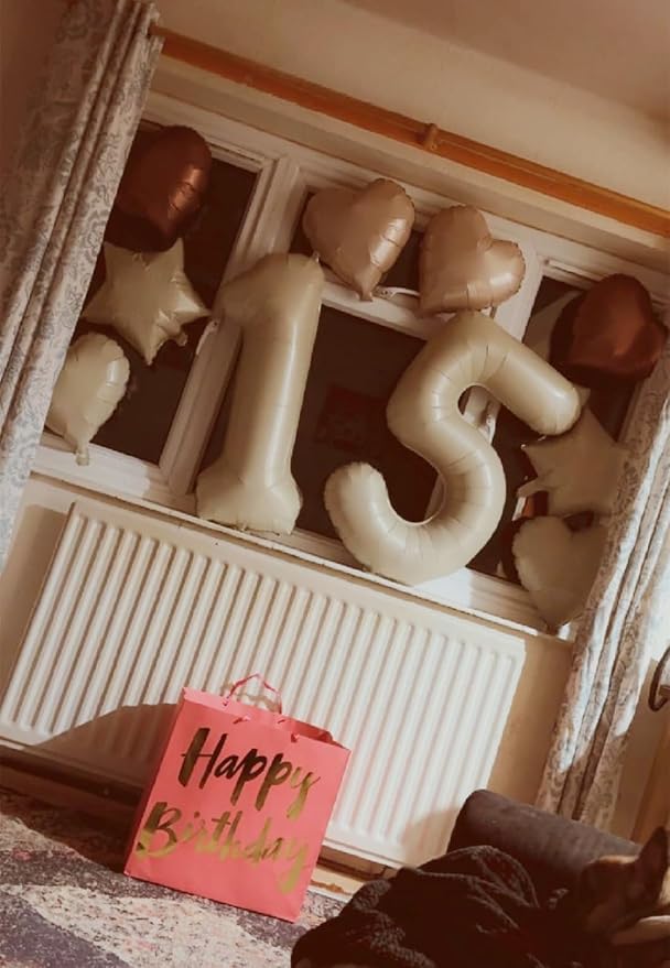 15 Balloon Numbers 40Inch for 15th Year Old Birthday Decorations, Cream | 40In - Image 2