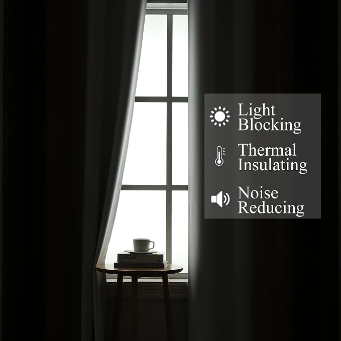 Brown and Greyish White Ombre Short Blackout Cafe Curtains 36 Inch Length - Image 3