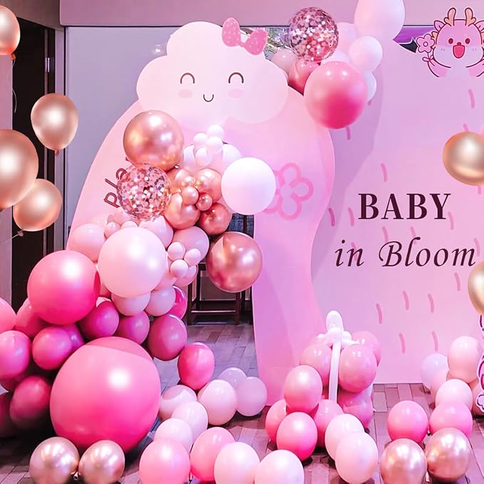 MEBAY Rose Red Pink Champagne Balloon Arch Garland Kit - Image 5