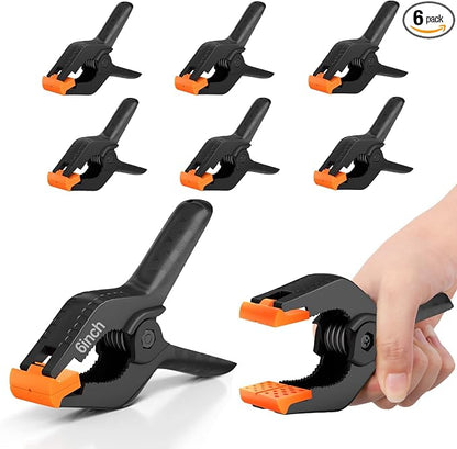 EMART 6 Pack Heavy Duty Spring Clamps, 6 inch Plastic Photo Booth Backdrop by EMART