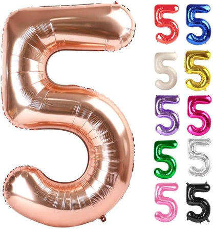 Rose Gold Number 5 Balloon 40 Inch by IWERP