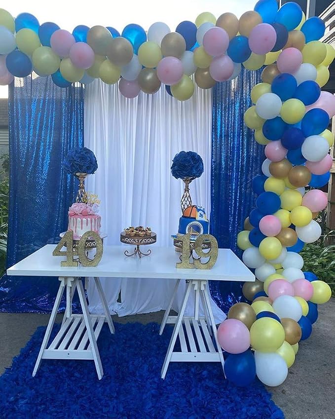 Royal Blue Sequin Backdrop Curtains, 2 Panels 2FTx8FT Blue Curtain Backdrop - Image 8