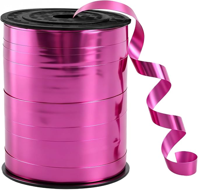 TONIFUL 250 Yards Shiny Pink Curling Ribbon 10mm Wide Balloon String | Pink by TONIFUL