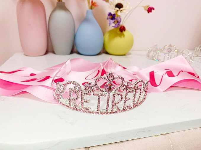 JETKONG Retirement Party Decorations Retired Tiara/Crown, Retired Sash - Image 4