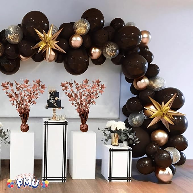 PMU Bursting Star Metallic Foil Spray Centerpiece- Metallic Rose Gold Balloon - Image 2