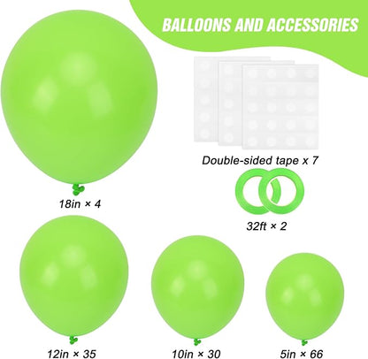 RUBFAC 135pcs Lime Green Balloons, Latex Light Fruit Neon Green Balloon - Image 2