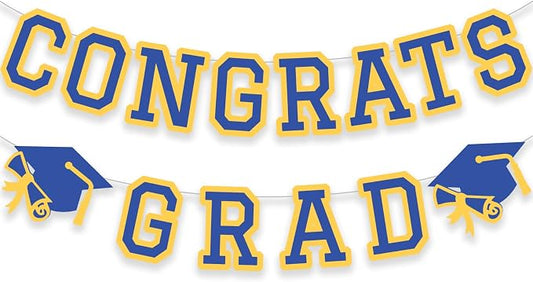 Congrats Grad Banner Graduation Party Banner Decoration Hanging Garland High by Unknown