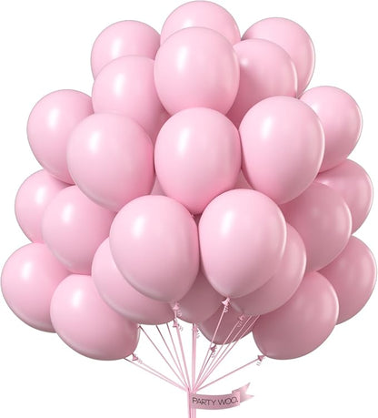 PartyWoo Baby Pink Balloons 50pcs Pastel Pale Light Pink Color | 12 Inch by PartyWoo