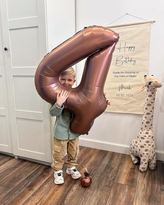 40 Inch Brown Number 8 Balloon Birthday Party Decorations - Image 2
