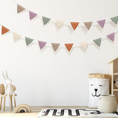 Oudain 2 Pcs Pennant Banner Flags Nursery Garland Triangle Bunting Flags - Image 5