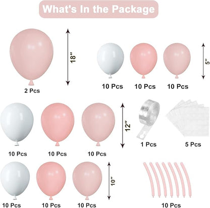 Bow Pink and White Balloon Arch Kit - Image 2