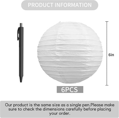 BEISHIDA 6 Inch White Paper Lanterns 6 Packs Hanging Round Chinese Lantern | - Image 2