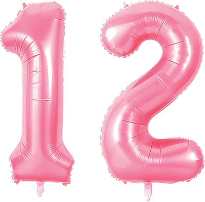 Number 12 Balloons for 12th Birthday Party Decorations, 0-100 Large No.12 by Joycard