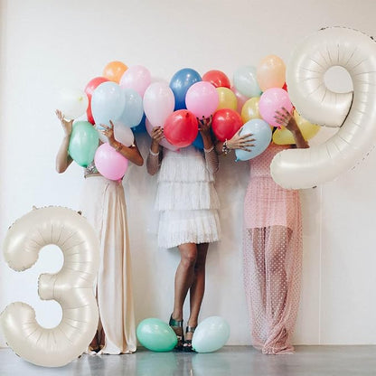 TONIFUL 40 Inch Cream White Large Numbers Balloon 0-9 Birthday Party Decorations - Image 4