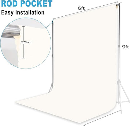 Ivory Photography Backdrop for Photoshoot, 6x9 FT | Versatile Studio Photo - Image 2