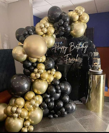 Black and Gold Balloon Arch Garland Kit 153pcs - Image 6