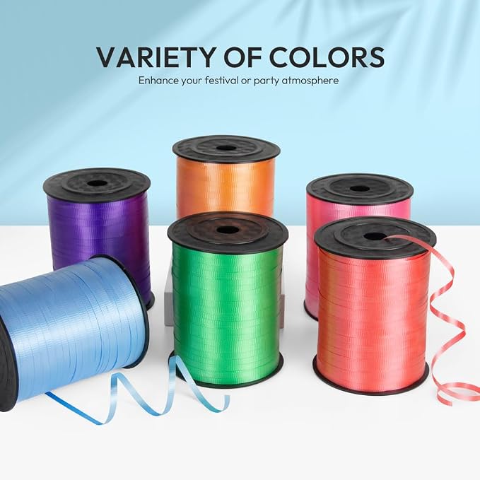 Yellow Crimped Curling Ribbon, 1/5" Wide x 500 Yards Christmas Curling Ribbons - Image 5